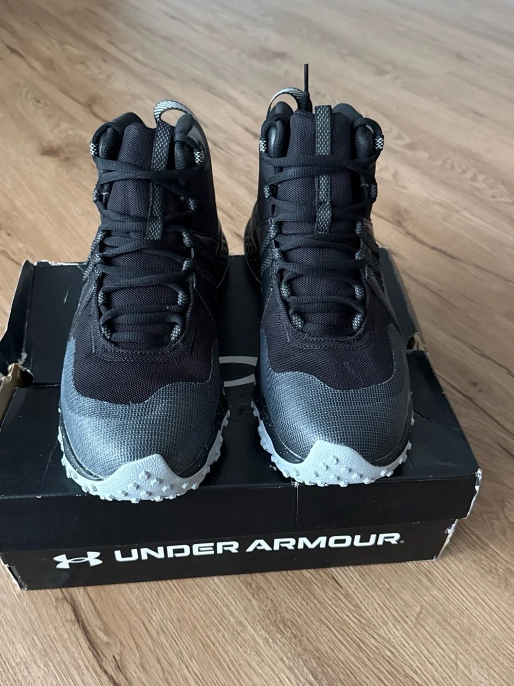 Under Armour Men’s Black and Gray Trail Sneakers